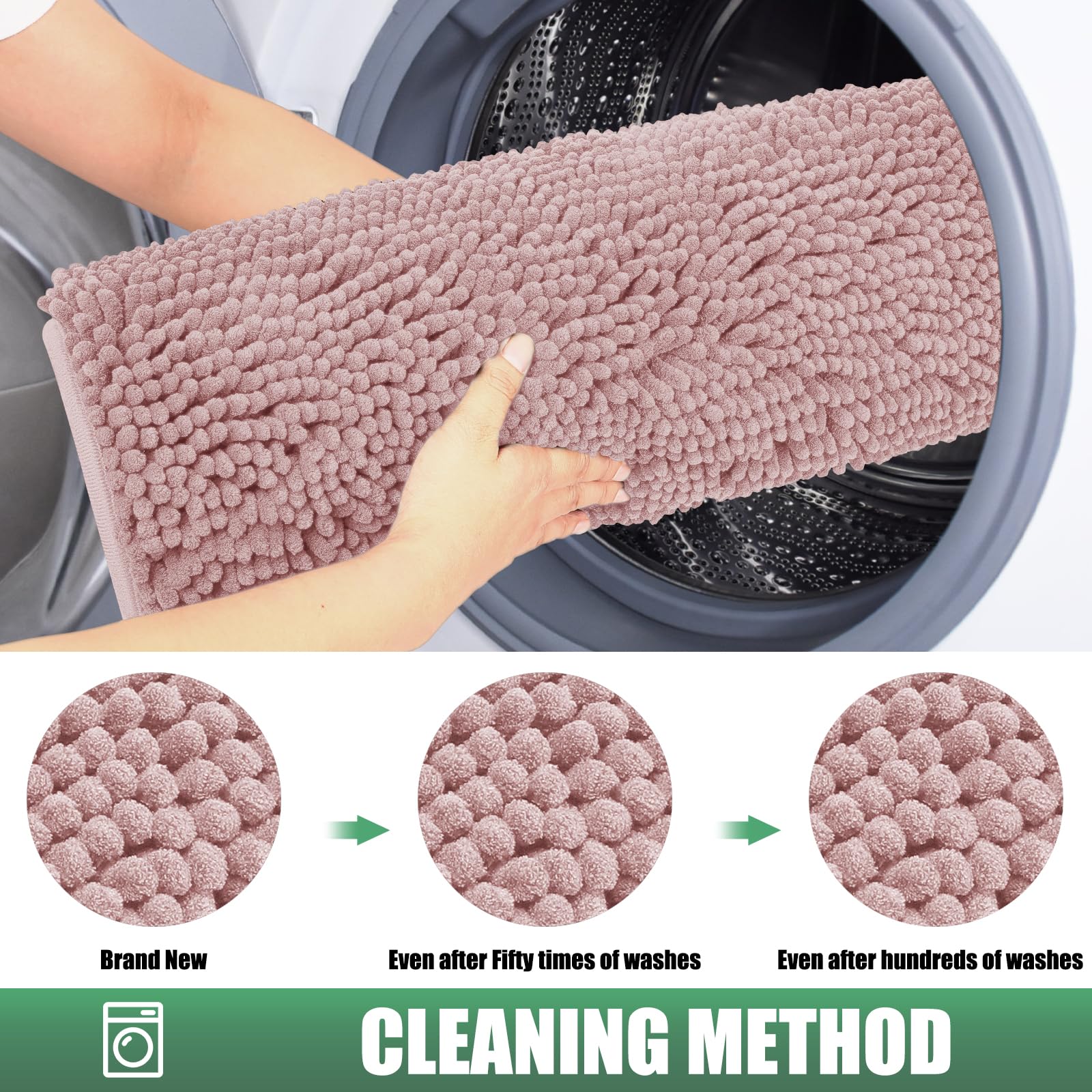 IM HOME Chenille Door Mat folded for storage