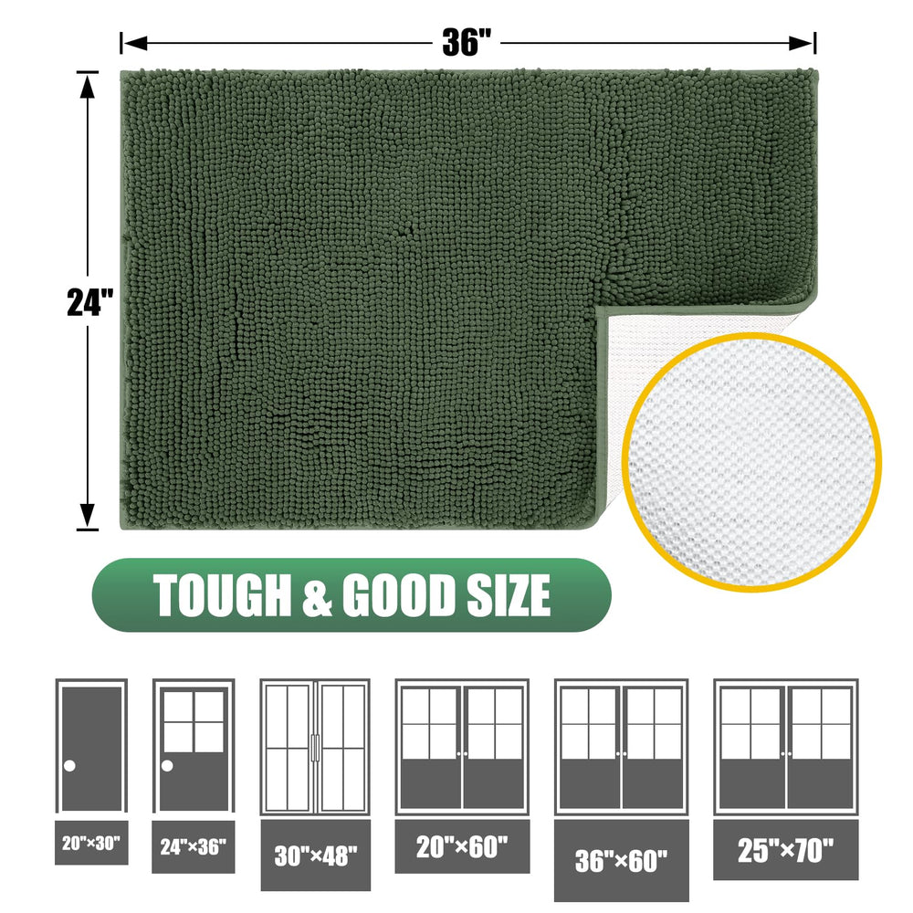 IM HOME Chenille Door Mat in a clean and tidy living space