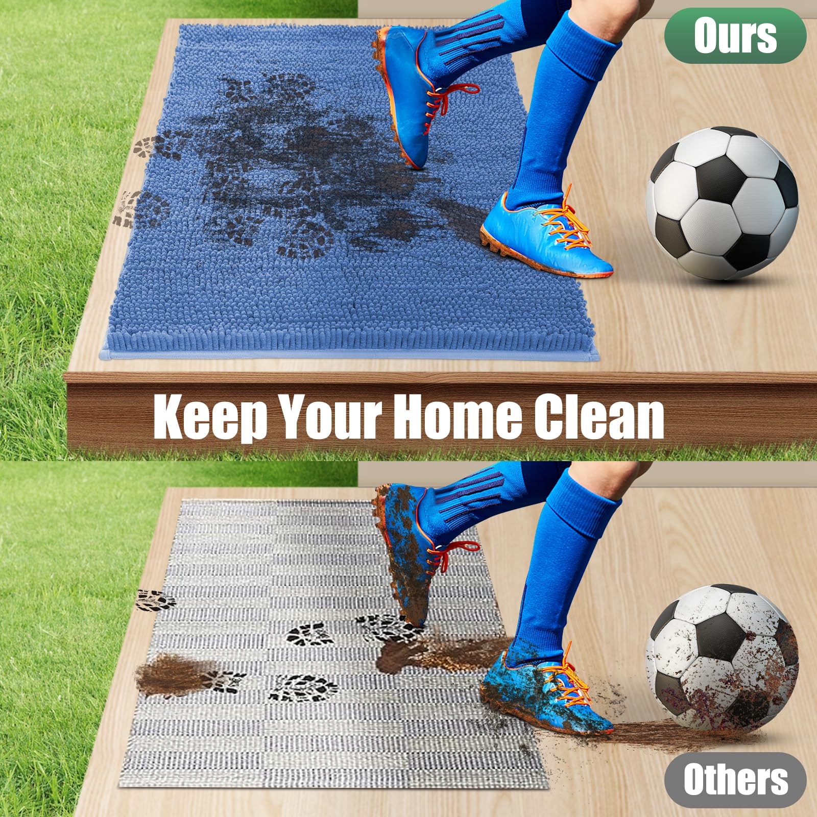 IM HOME Chenille Door Mat on a patio
