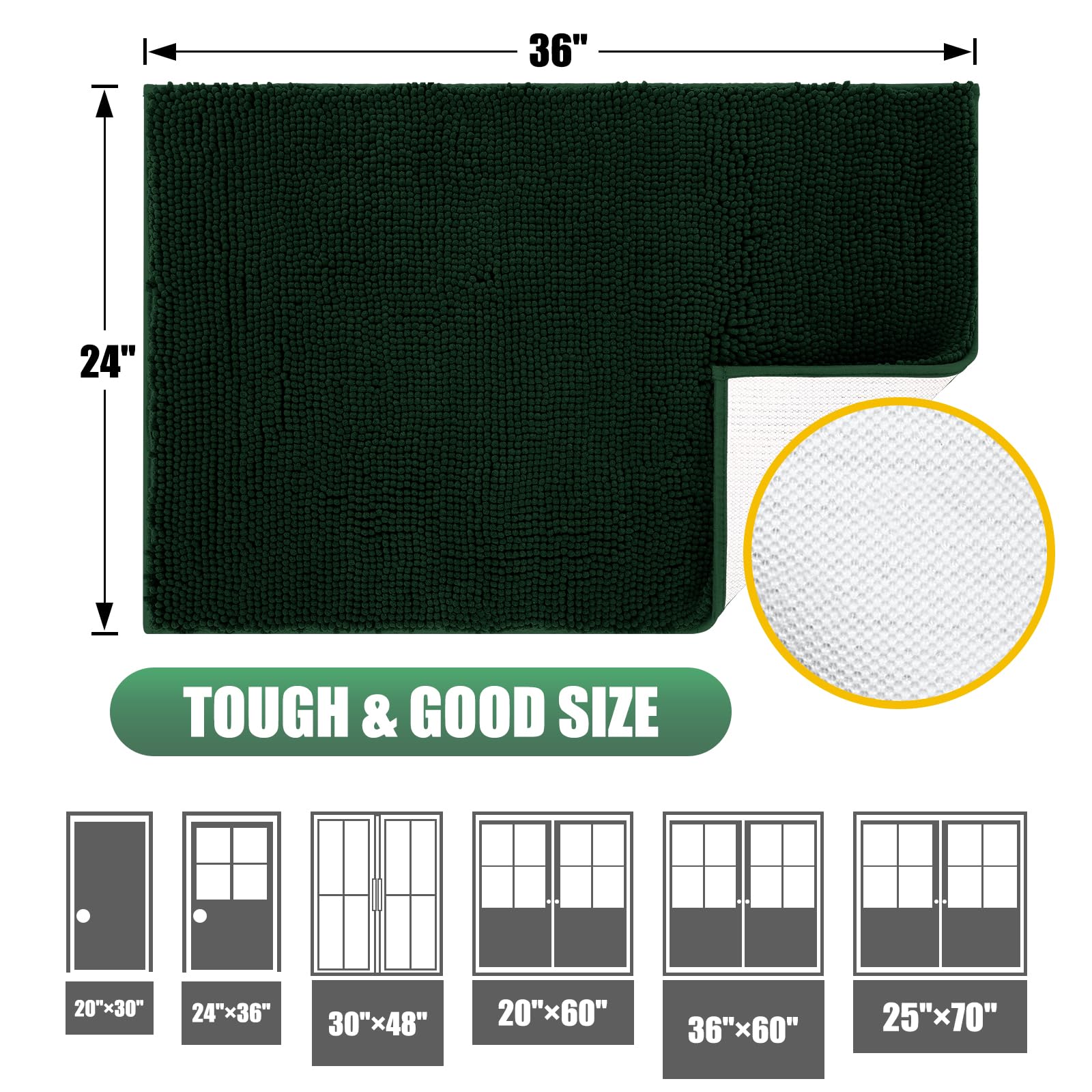 IM HOME Chenille Door Mat packaging details