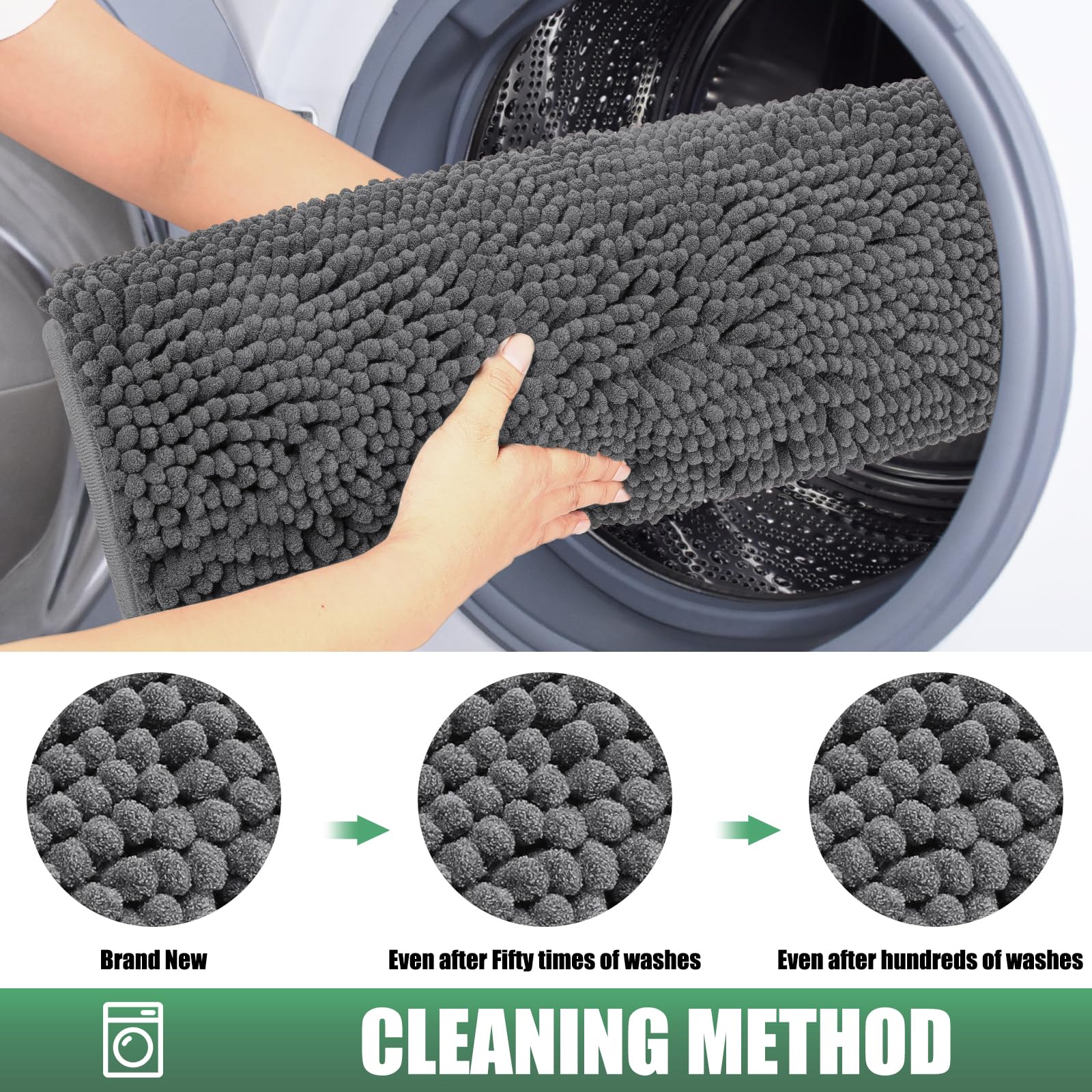 IM HOME Chenille Door Mat rolled up for storage