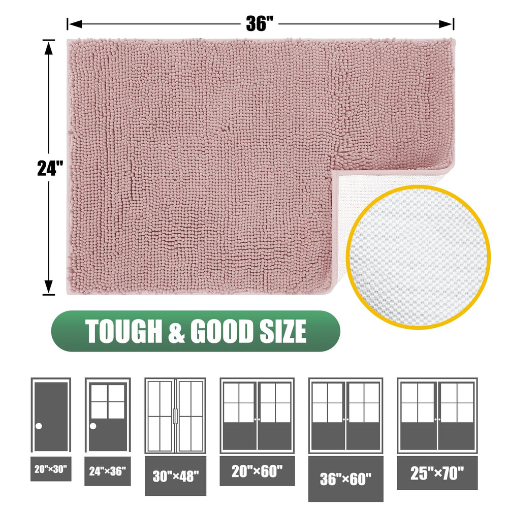 IM HOME Chenille Door Mat showing absorbent fibers