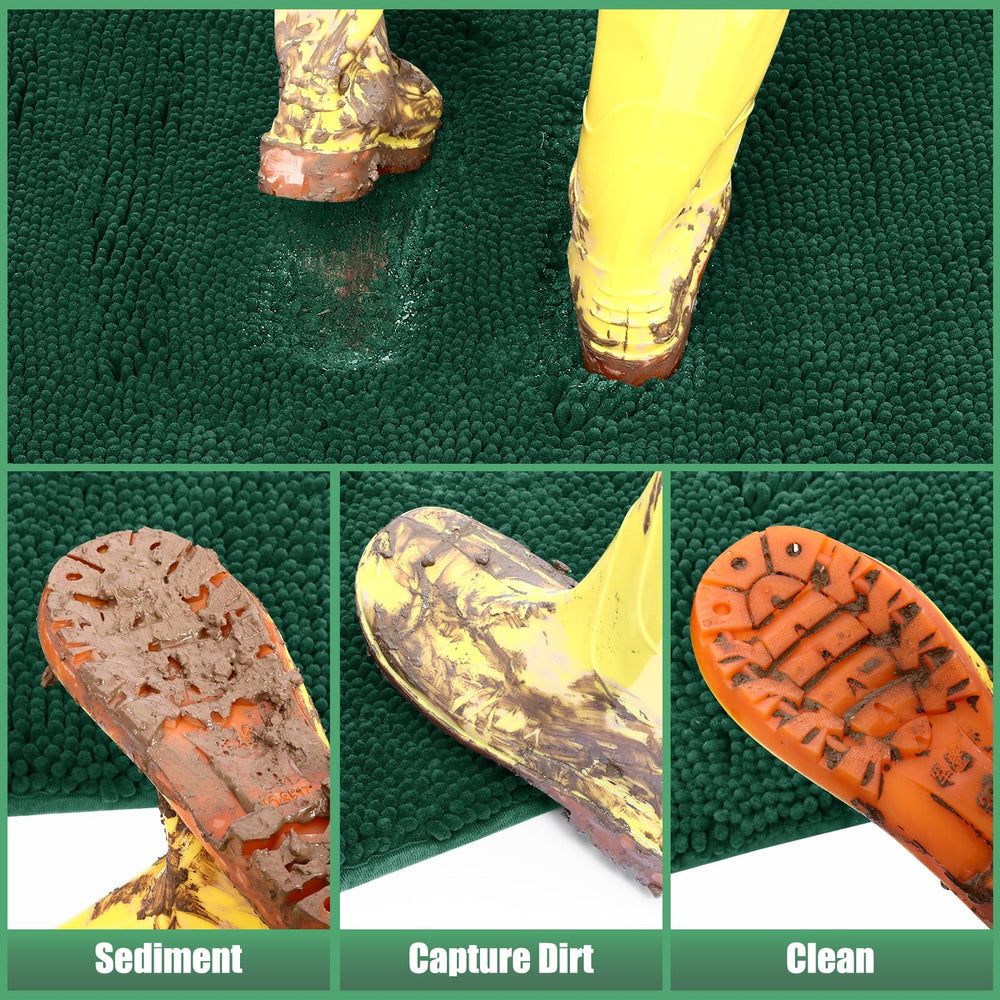 IM HOME Chenille Door Mat showing anti-slip rubber backing