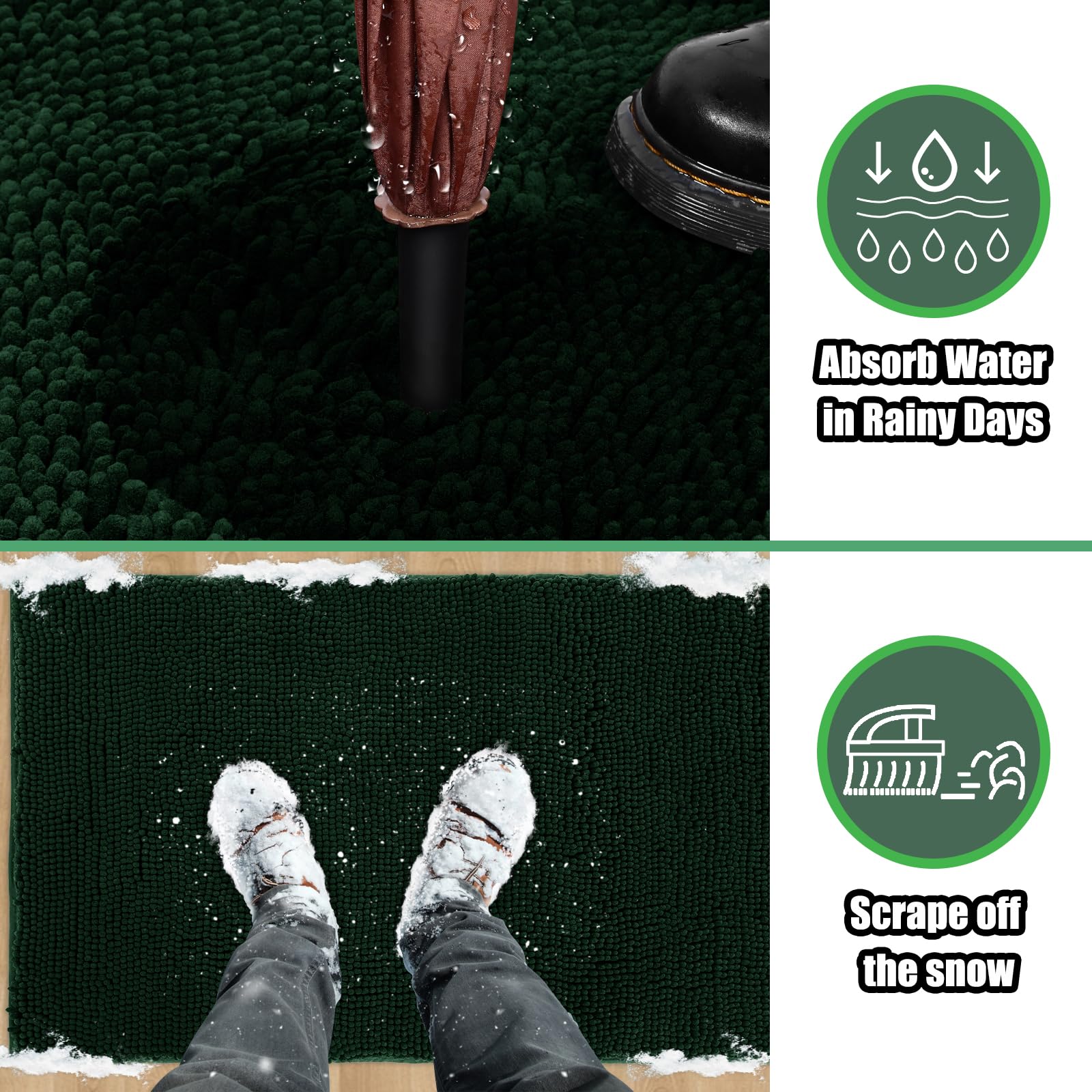 IM HOME Chenille Door Mat showing texture and absorbent fibers