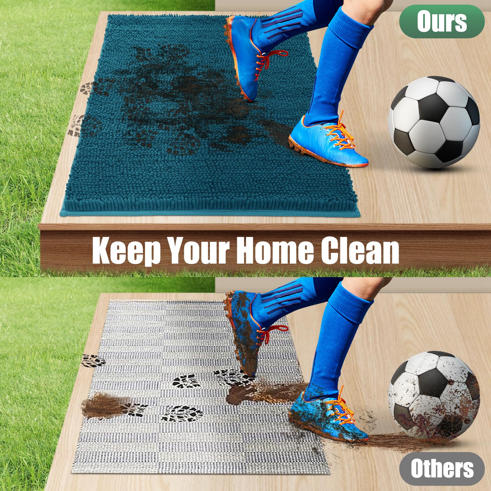 IM HOME Chenille Indoor Door Mat being machine washed