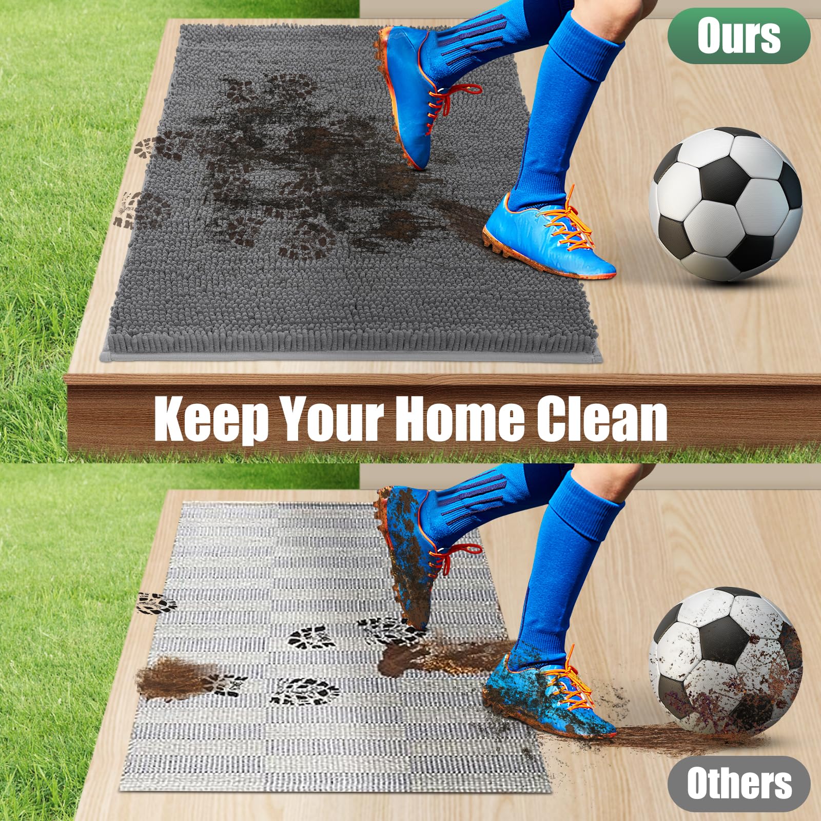 IM HOME Chenille Indoor Door Mat in a modern entryway