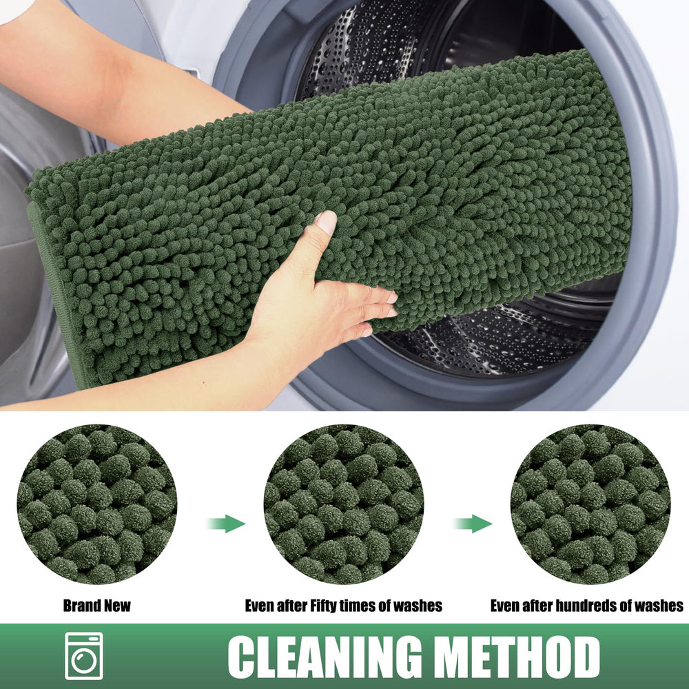 IM HOME Chenille mat folded showing its thickness and material