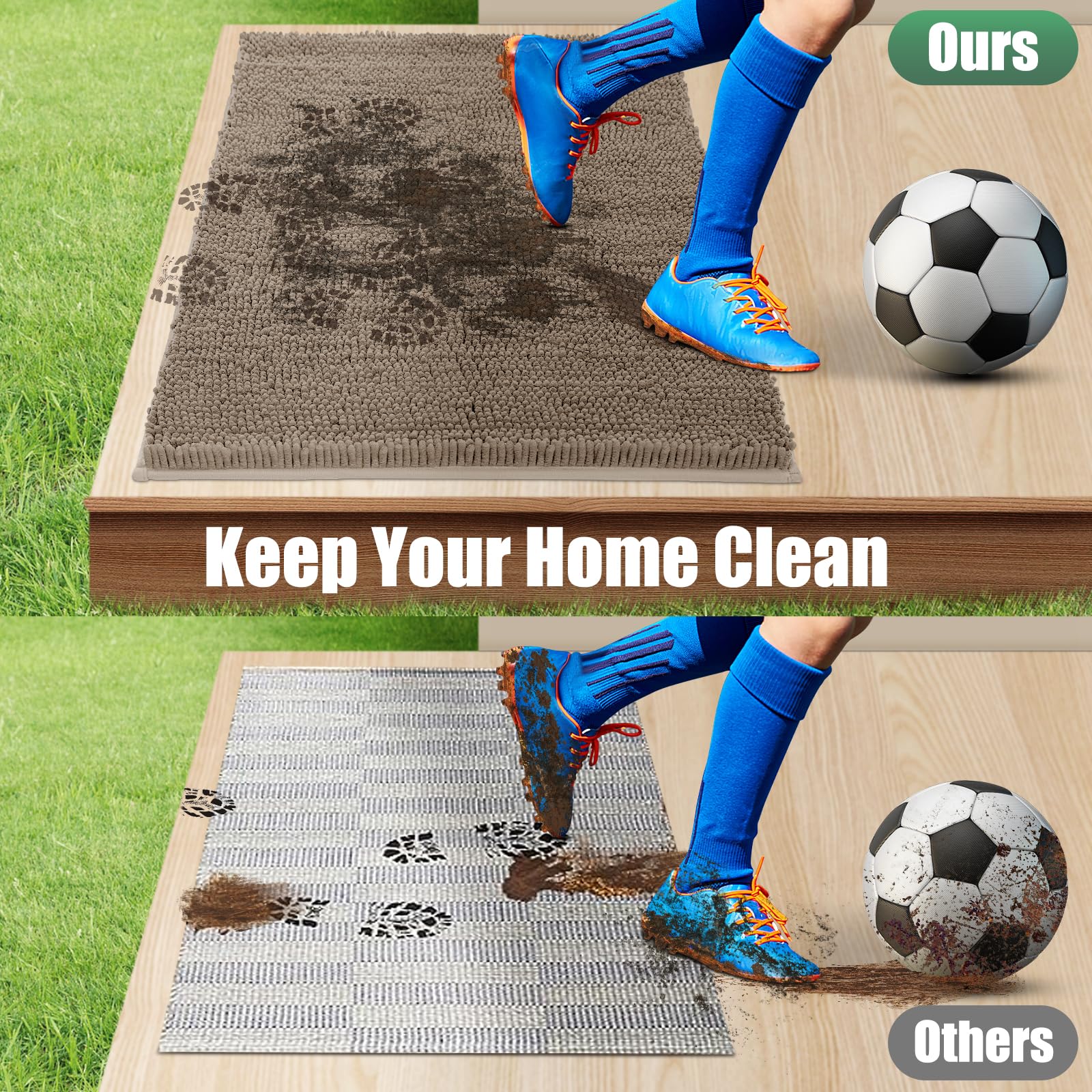 IM HOME Chenille Mat for muddy paws and wet shoes