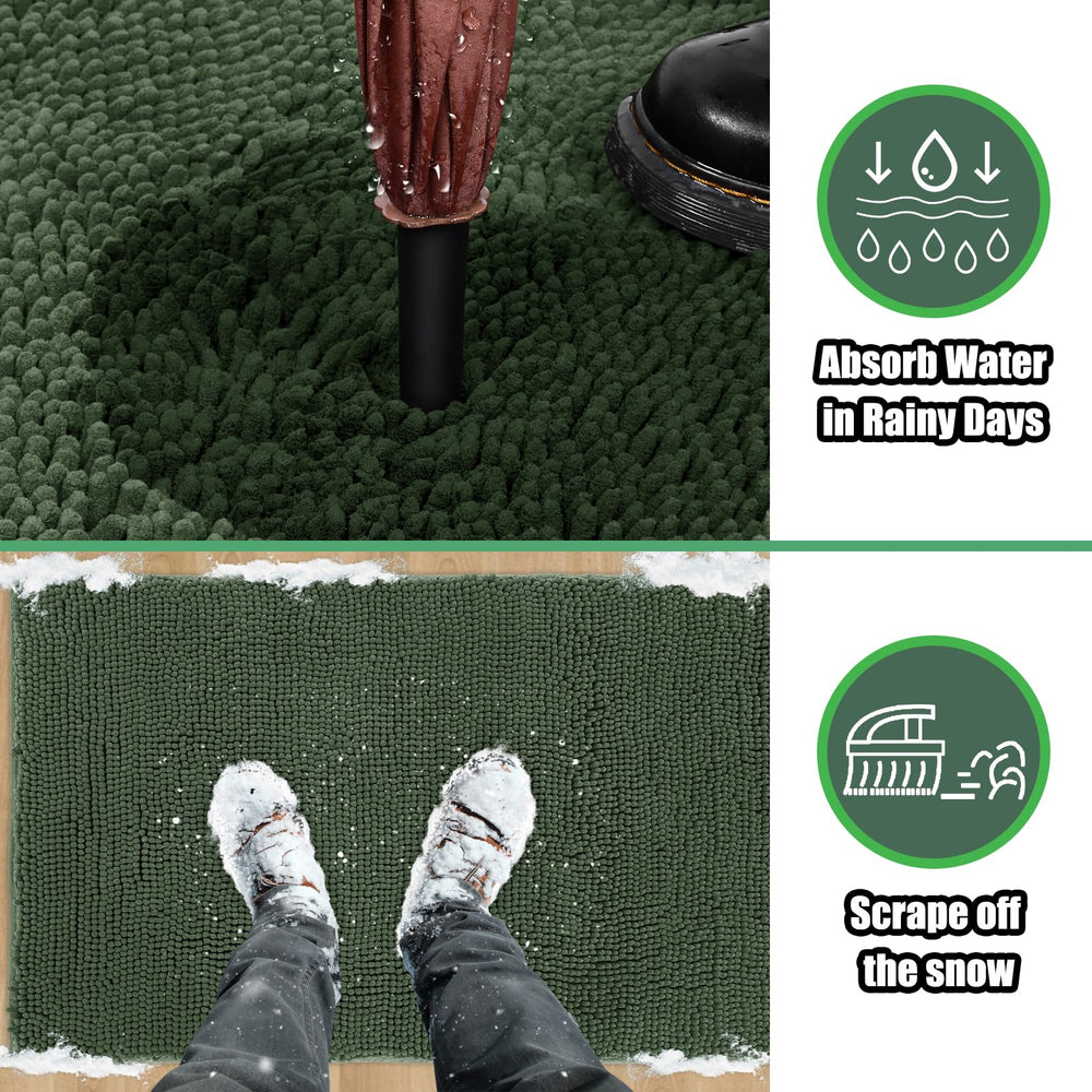 IM HOME Chenille mat showing textured surface for moisture absorption