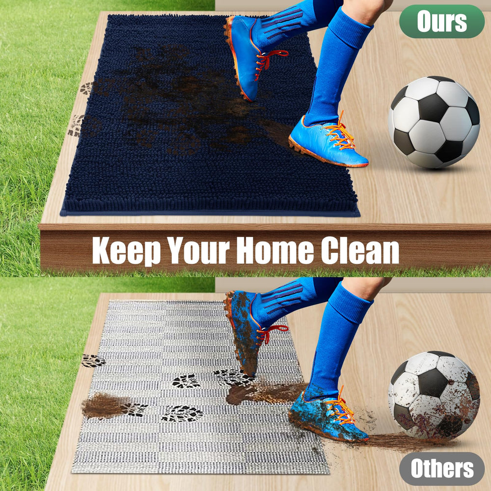 IM HOME door mat being machine washed in a laundry setting