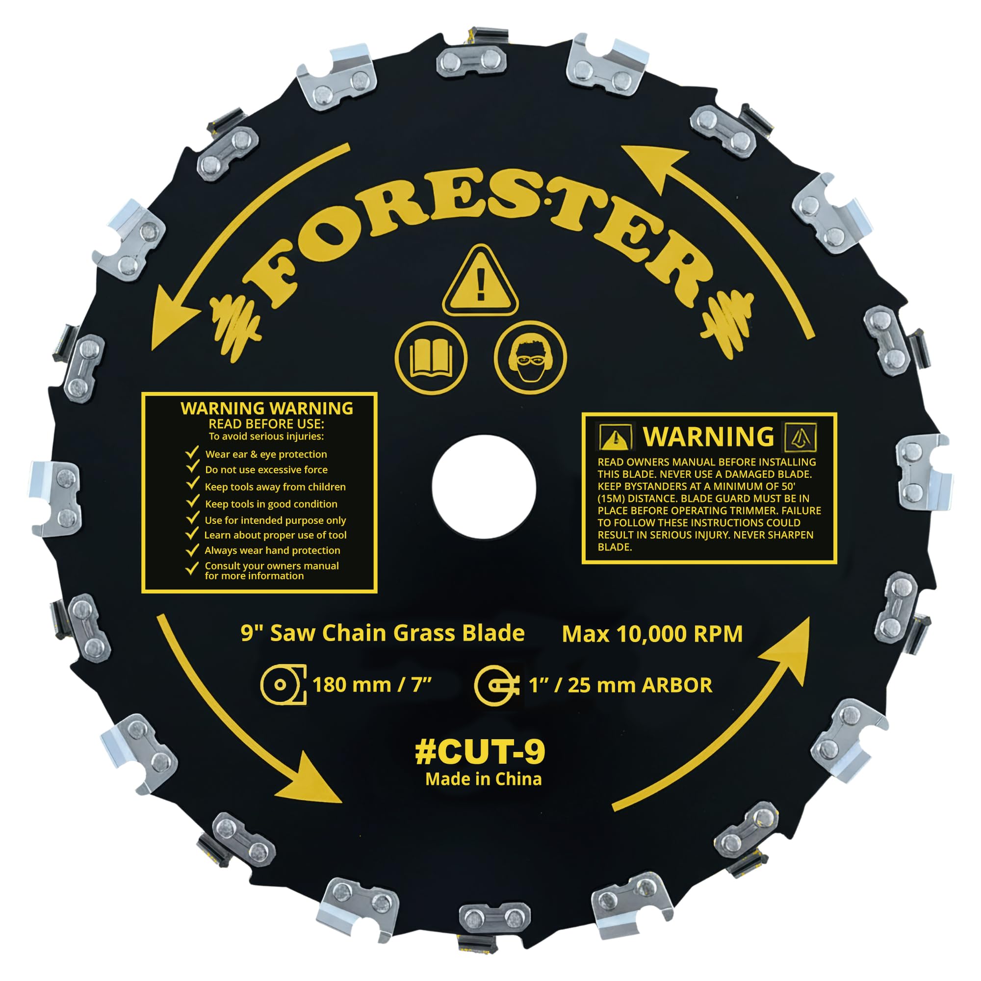 Image of FORESTER Chainsaw Brush Cutter Blade in garden setting