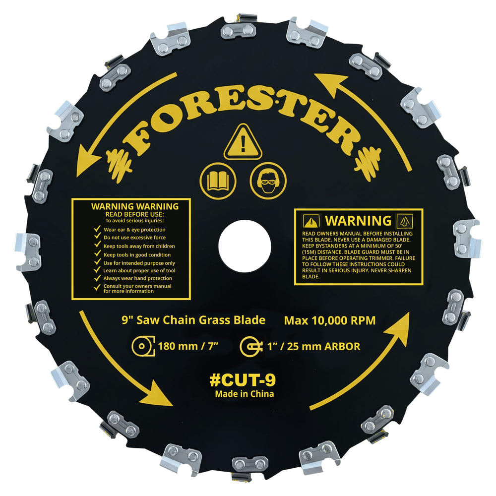 Image of FORESTER Chainsaw Brush Cutter Blade in garden setting