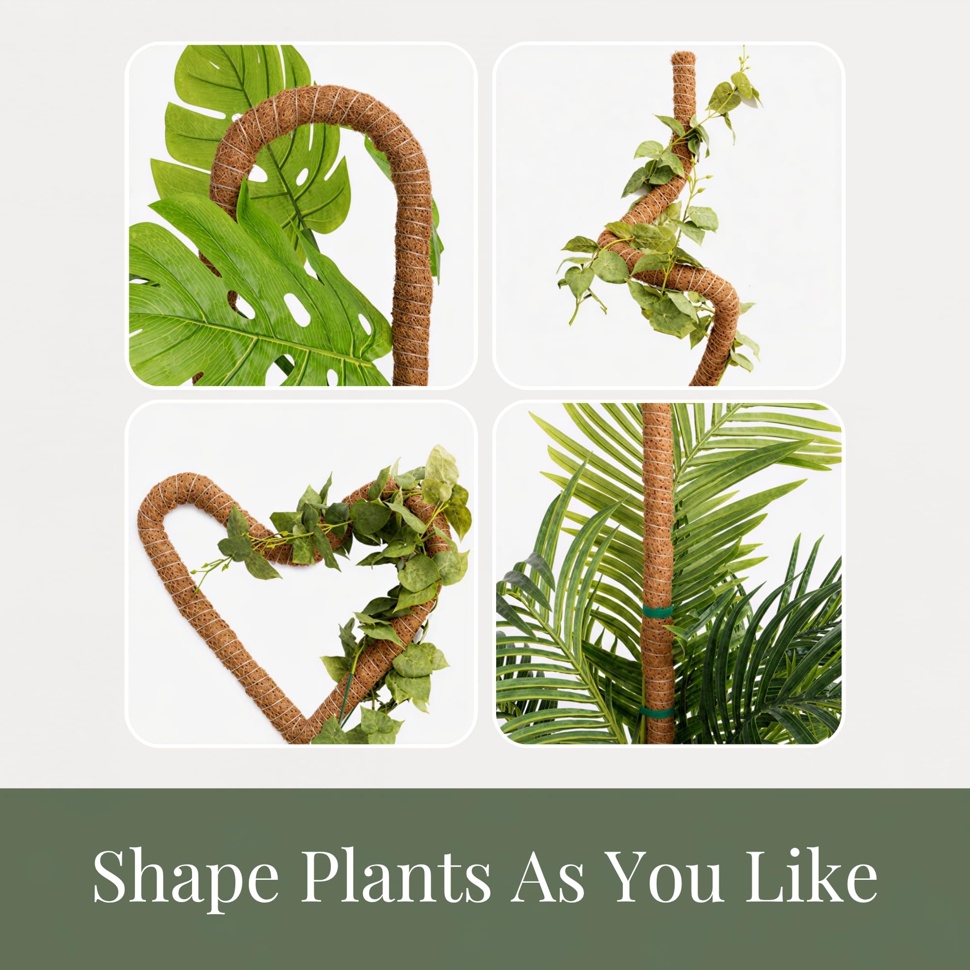 imezos 30-inch moss pole displayed with indoor plants