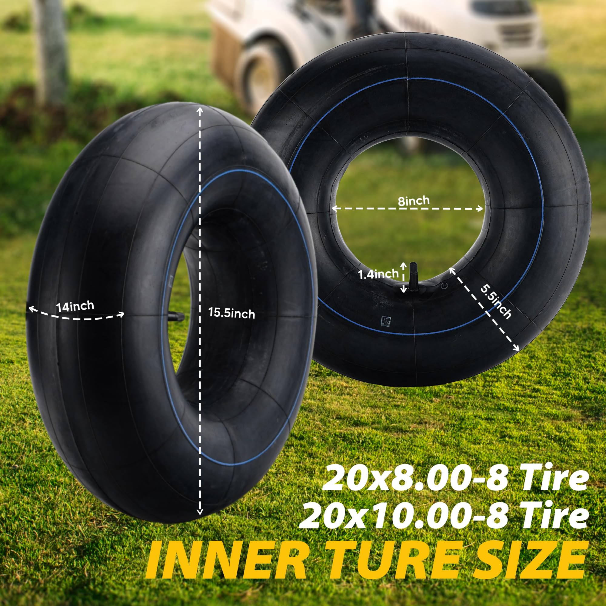 Improvedhand inner tube installed in a lawn mower