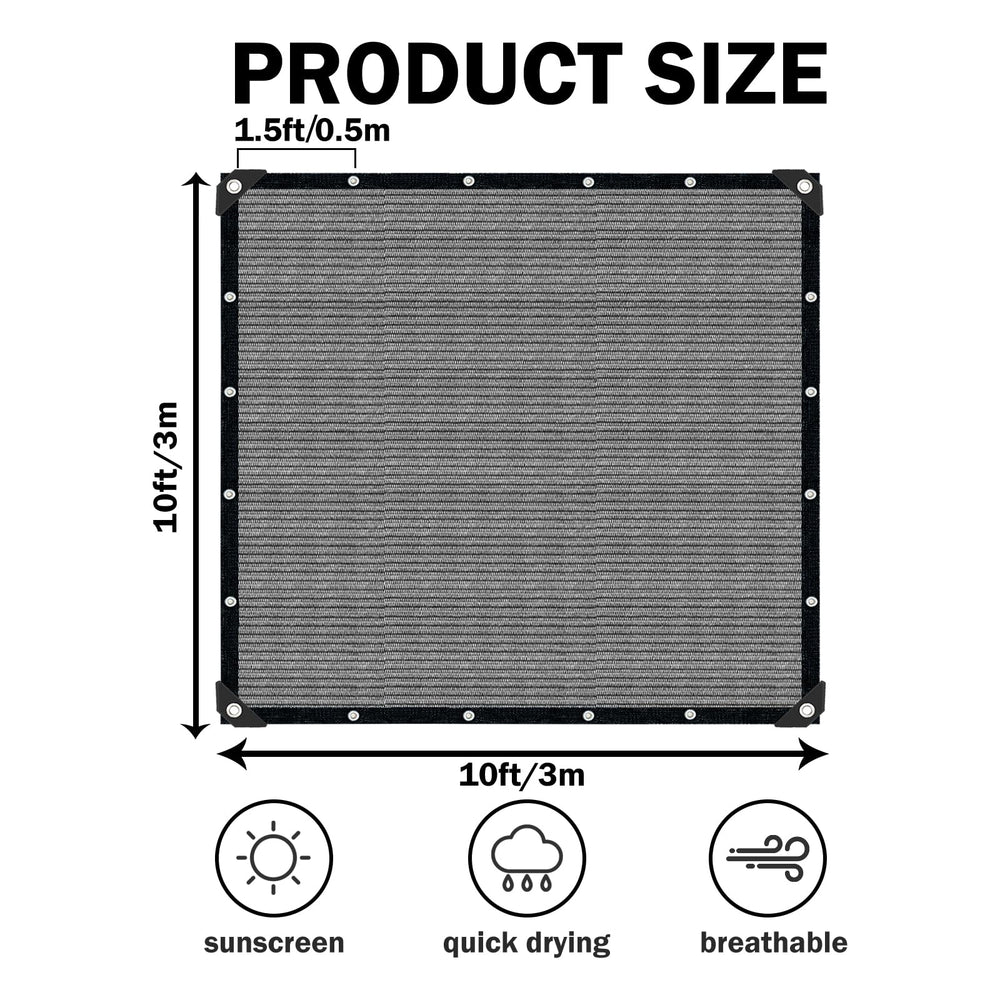 IMSGVIFO Grey Sun Shade Cloth with grommets detail