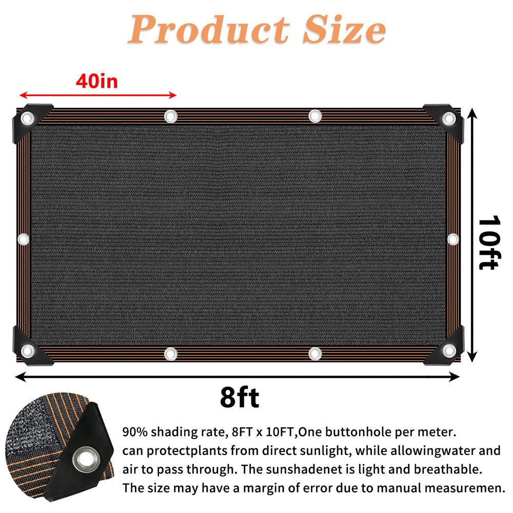 IMSGVIFO Shade Cloth 8x10FT black netting side view