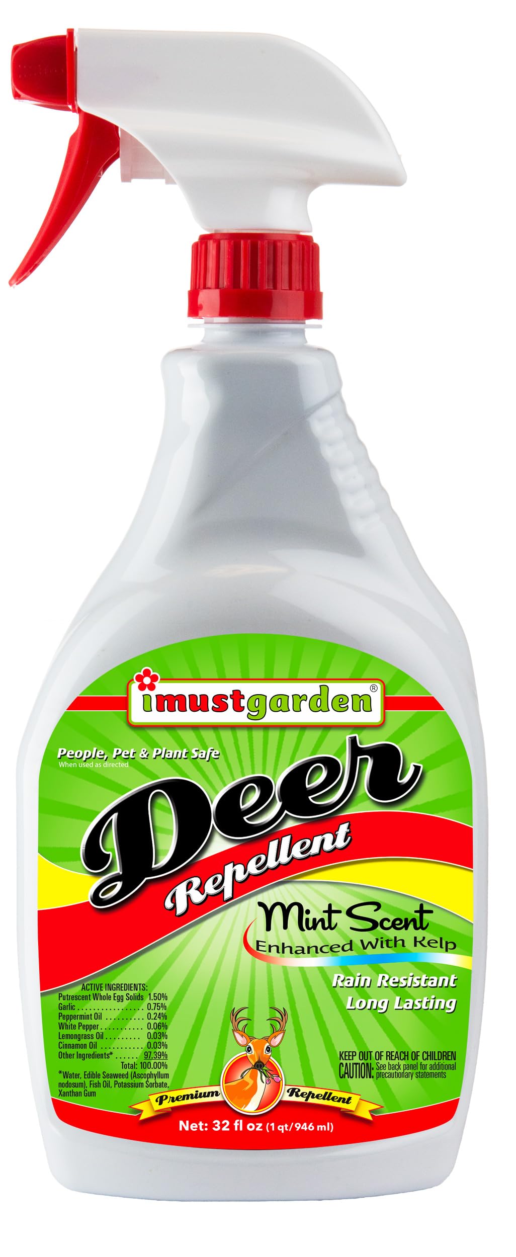 IMUSTGARDEN Deer Repellent 32oz Mint Scent front view
