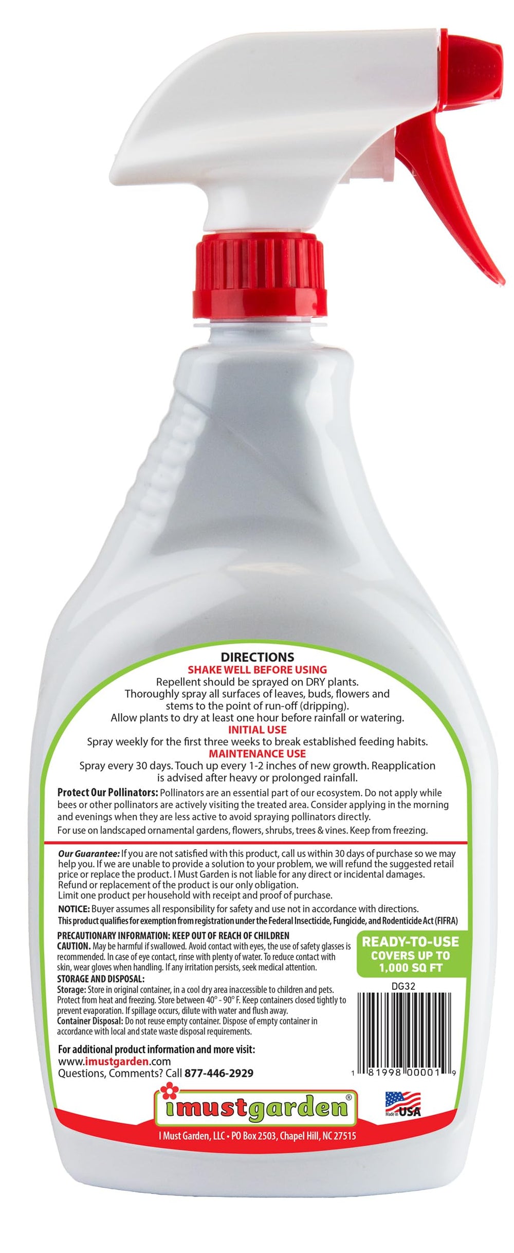 IMUSTGARDEN Deer Repellent mint scent with label visible