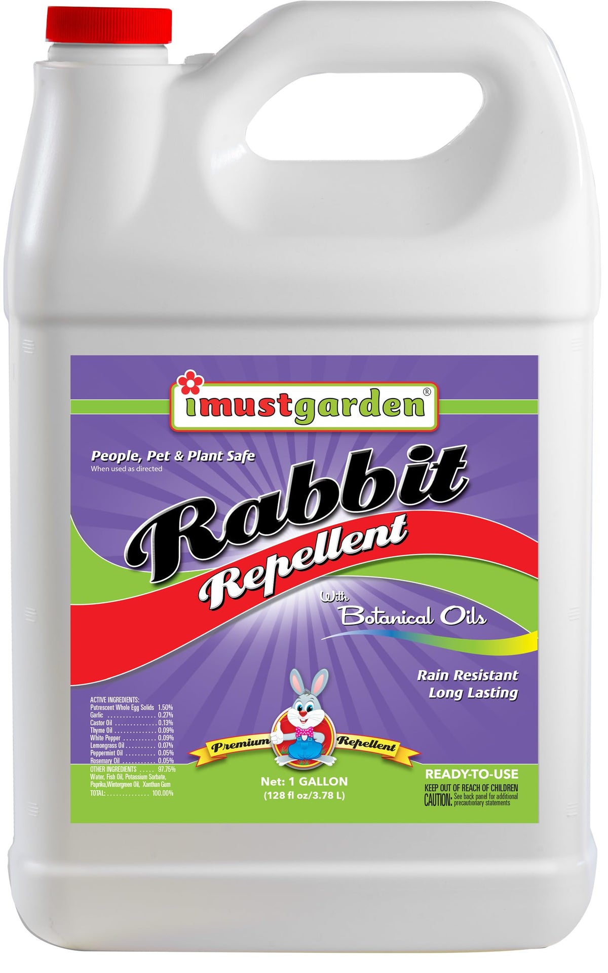 IMUSTGARDEN Rabbit Repellent 1-gallon spray bottle front view