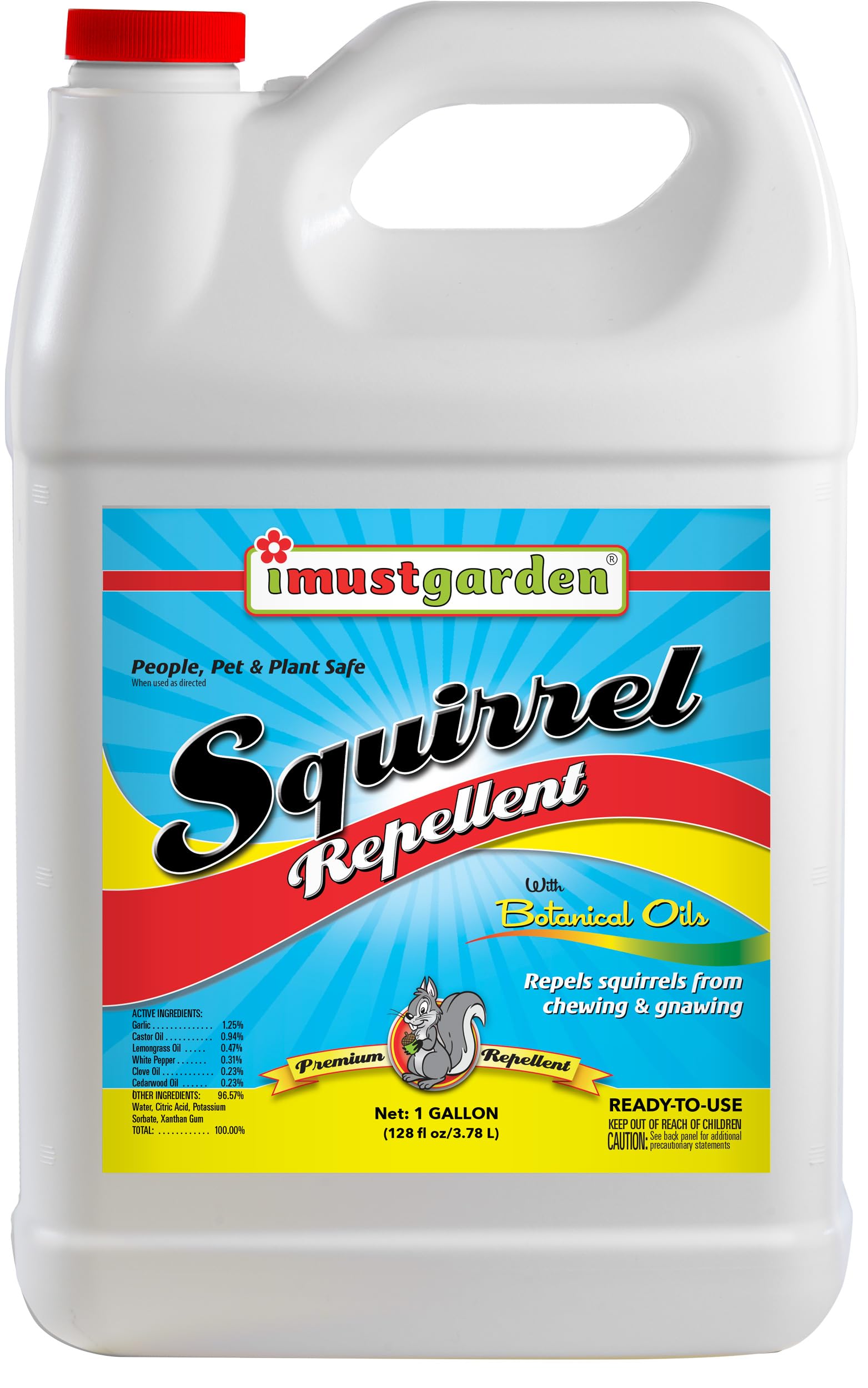 IMUSTGARDEN Squirrel Repellent 1 Gal bottle front view