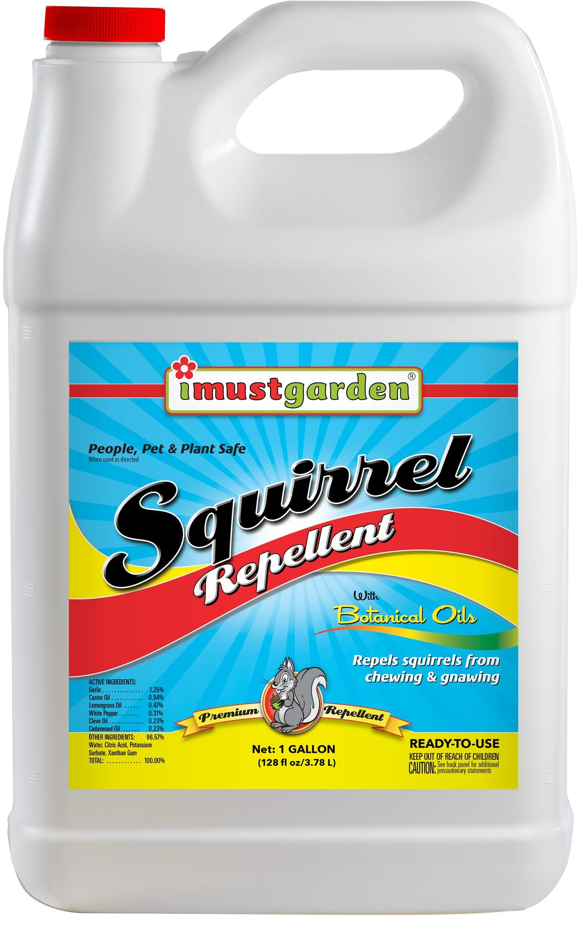 IMUSTGARDEN Squirrel Repellent 1 Gal bottle front view