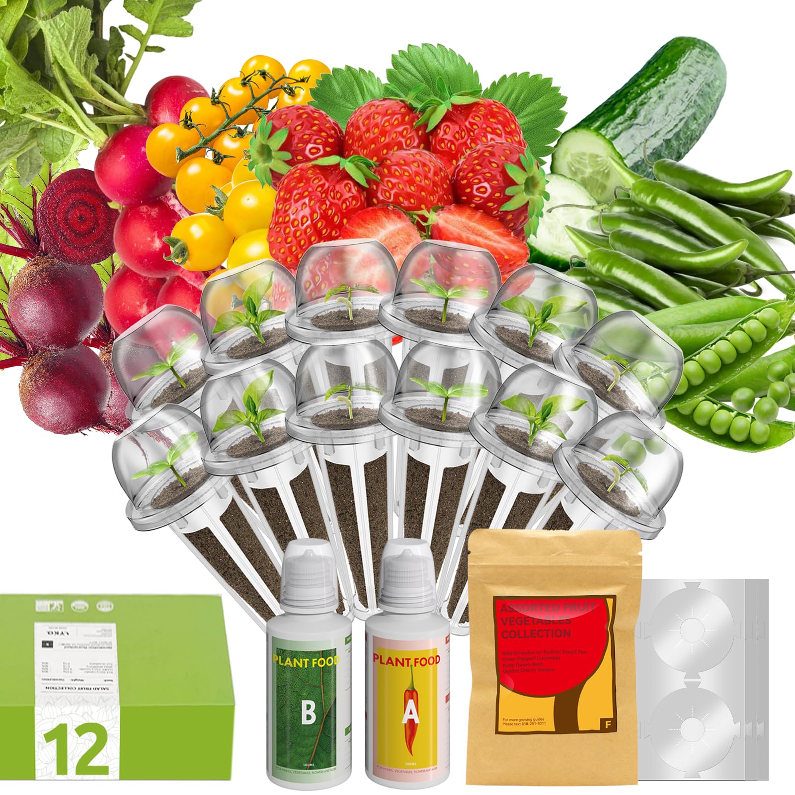 inbloom 12-Pod Fruit Seed Pod Kit front view with packaging