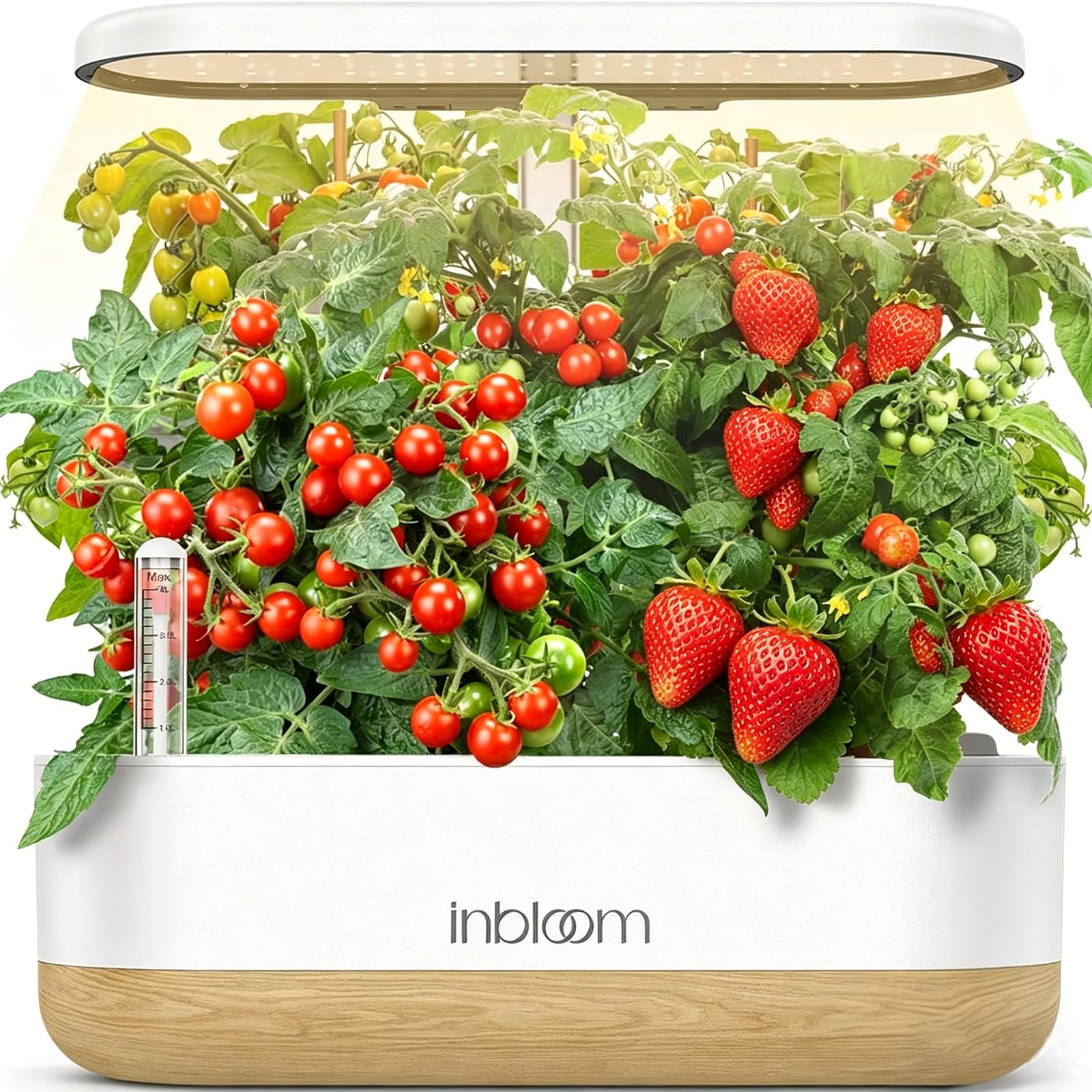 inbloom Hydroponics Growing System 12 Pods front view, elegant white