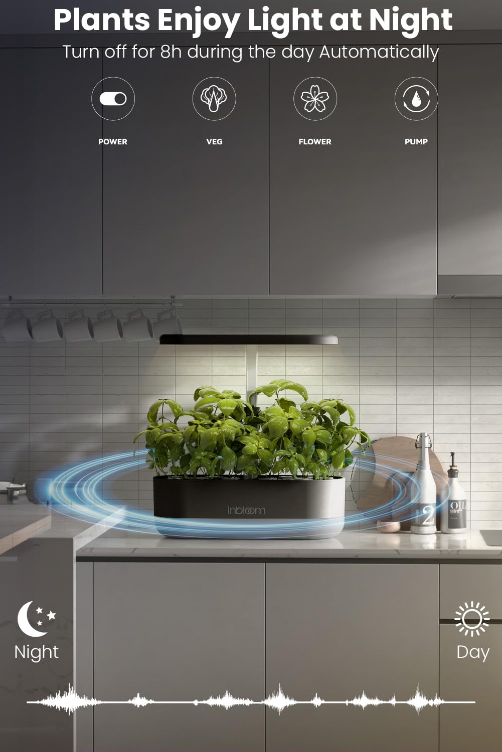inbloom Hydroponics Growing System Kit with herbs and vegetables