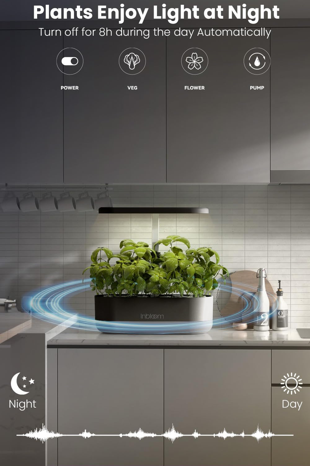 inbloom Hydroponics Growing System Kit with herbs and vegetables