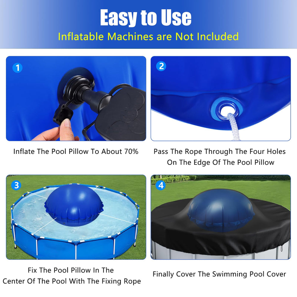 Included 4m fixing cords for securing the pool pillow