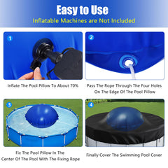 Included 4m fixing cords for securing the pool pillow