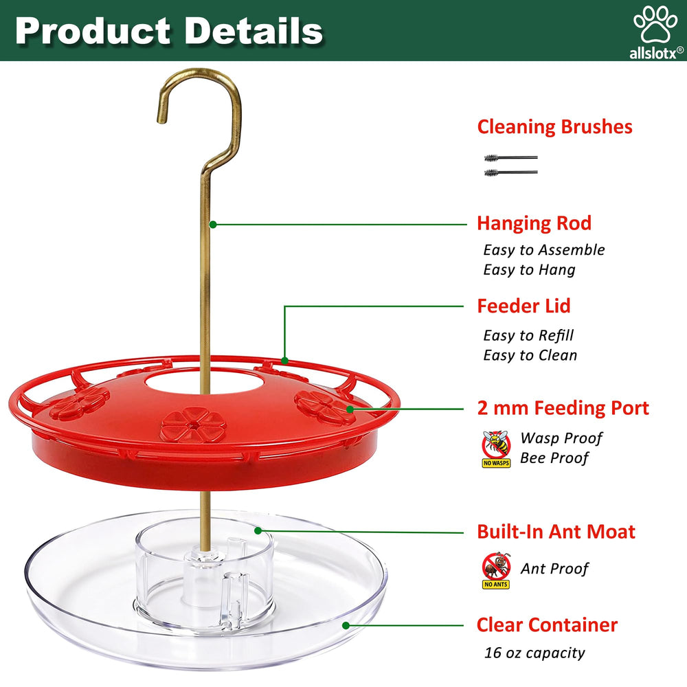 included cleaning brush next to hummingbird feeder