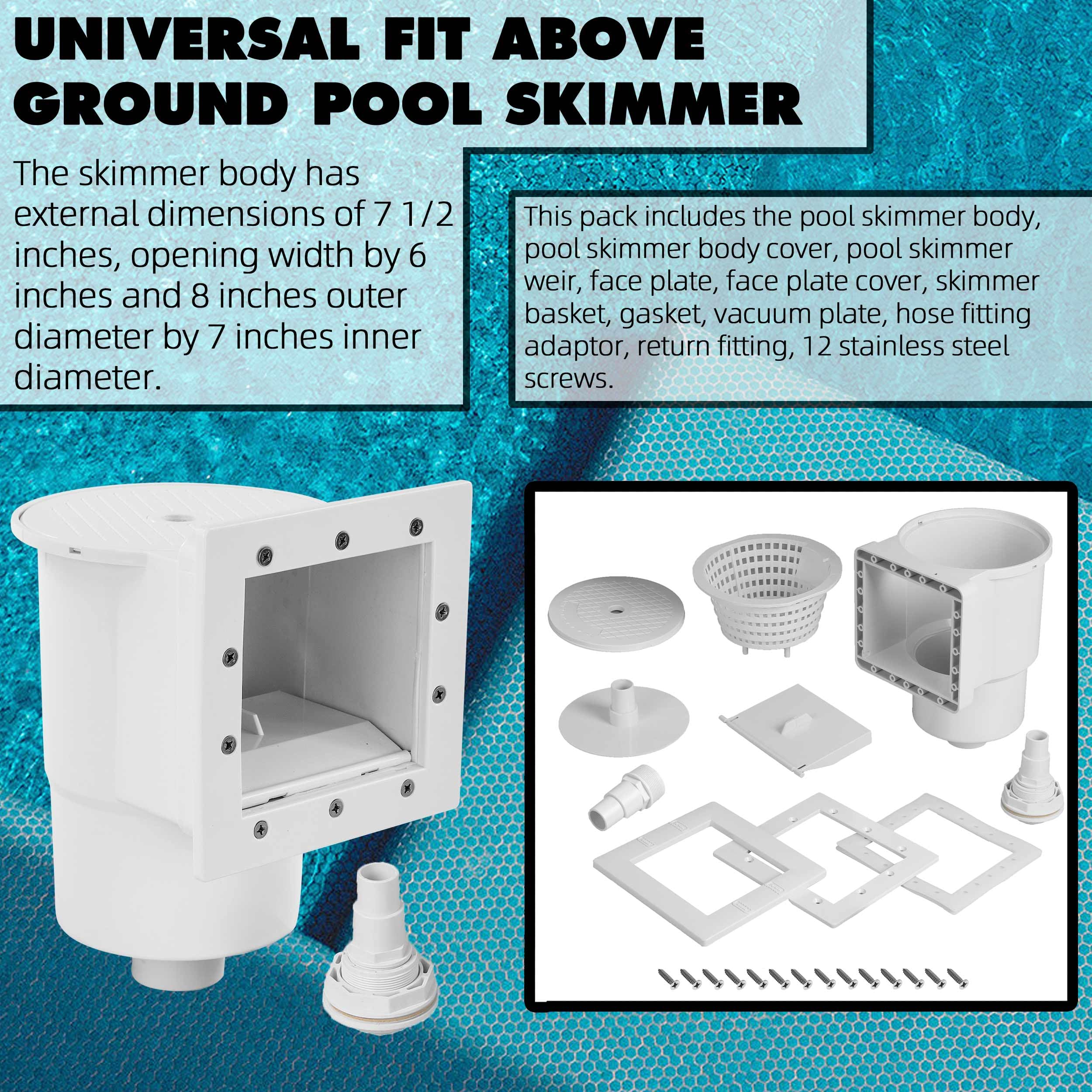 Included components of TonGass Pool Skimmer Kit