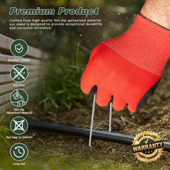 Included pick hook in FEED GARDEN landscape staples kit