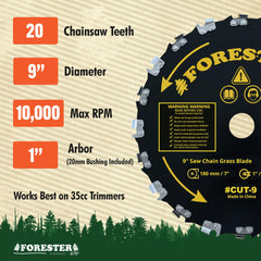 Included sharpening file for FORESTER chainsaw blades
