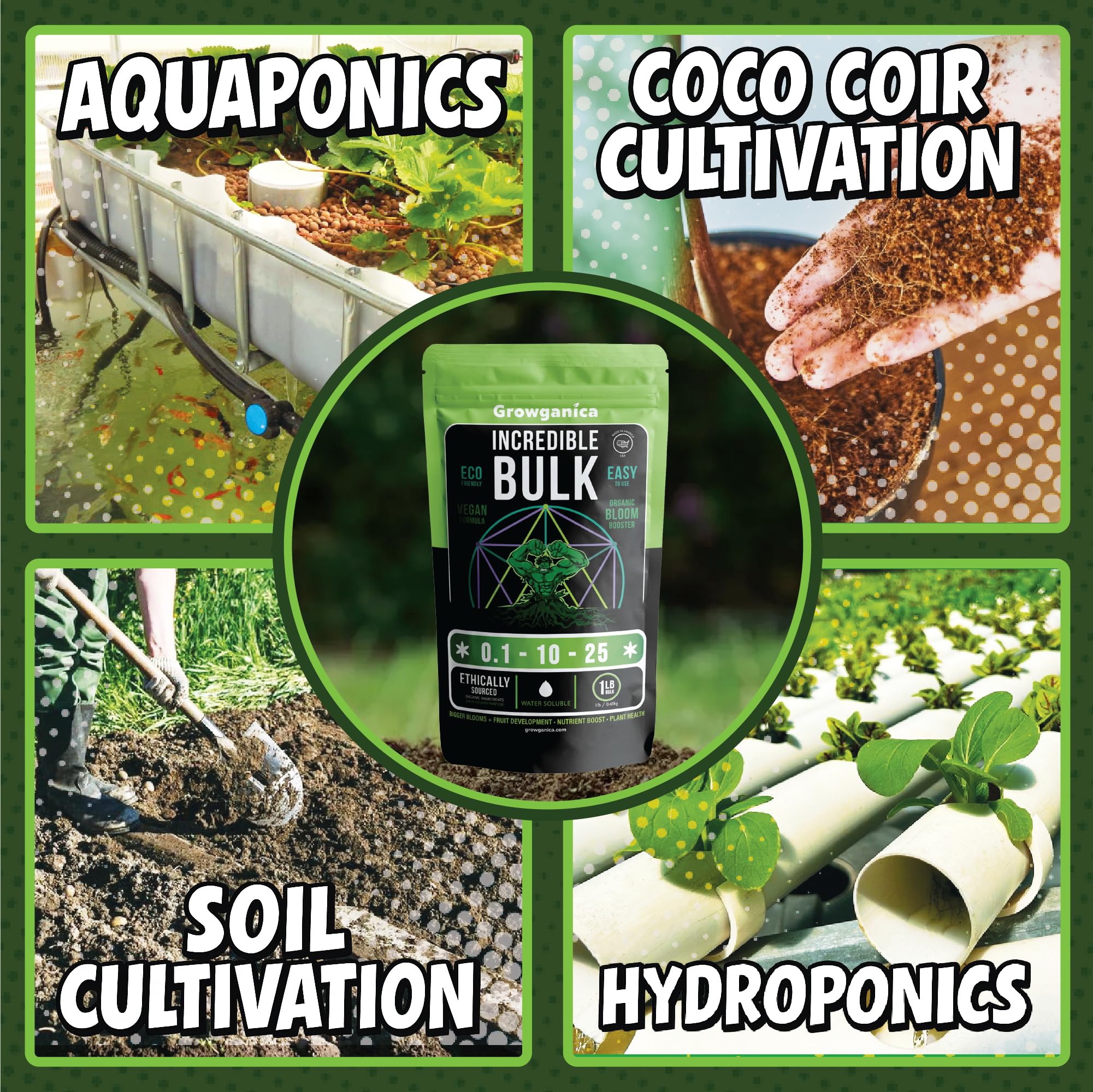 Incredible Bulk Organic Bloom support in garden setting