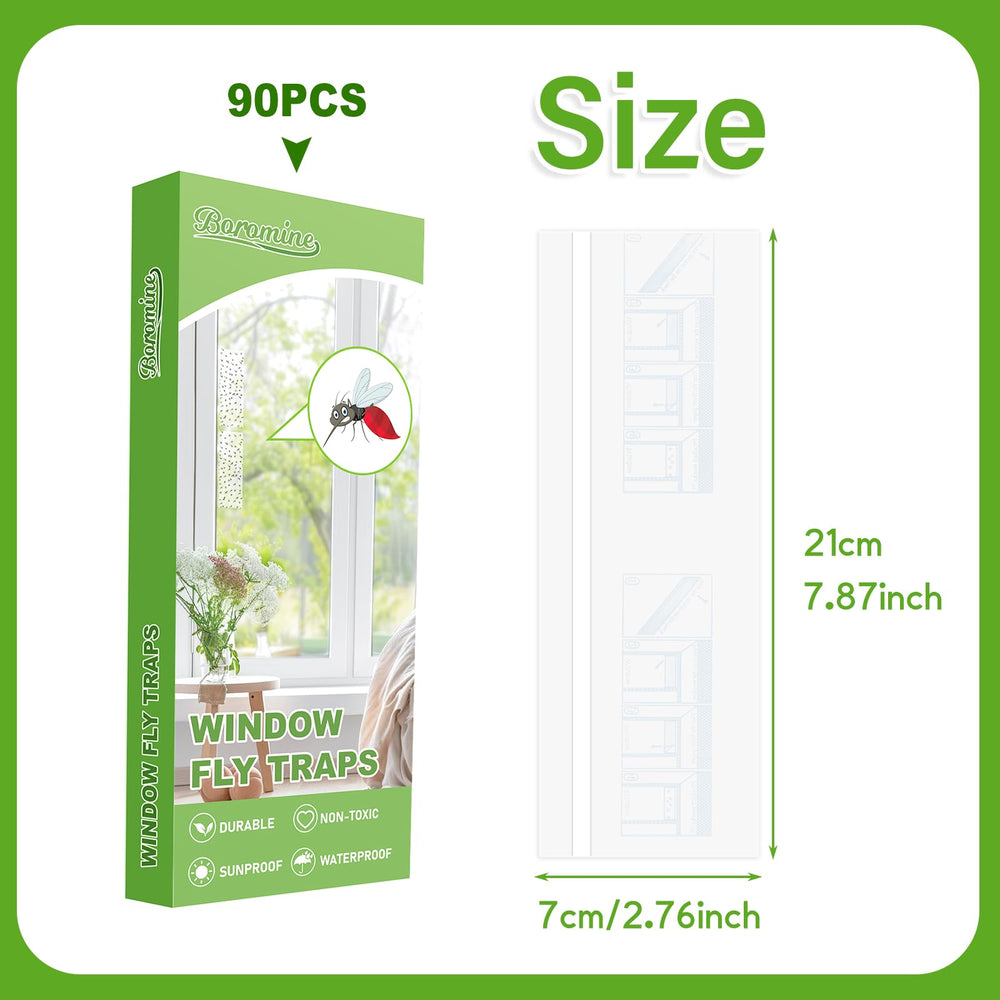 Individual Boromine sticky fly trap on window