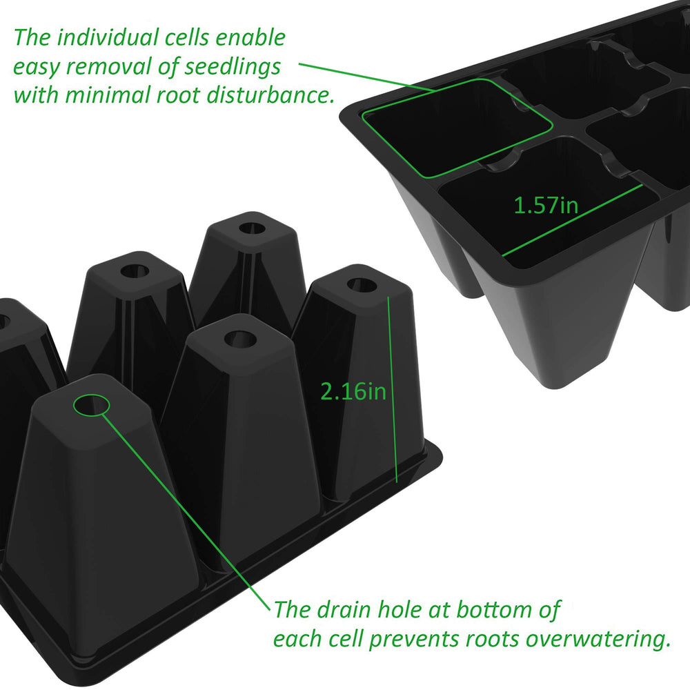 Individual cell of Gardzen Seed Starting Tray showing drainage hole