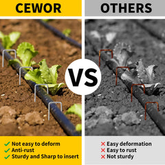 Individual CEWOR landscape staple showing 4 inch length and width