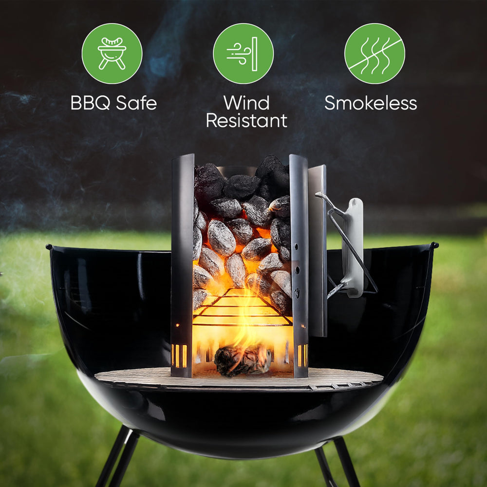 Inflame Fire Starters in outdoor setting with BBQ