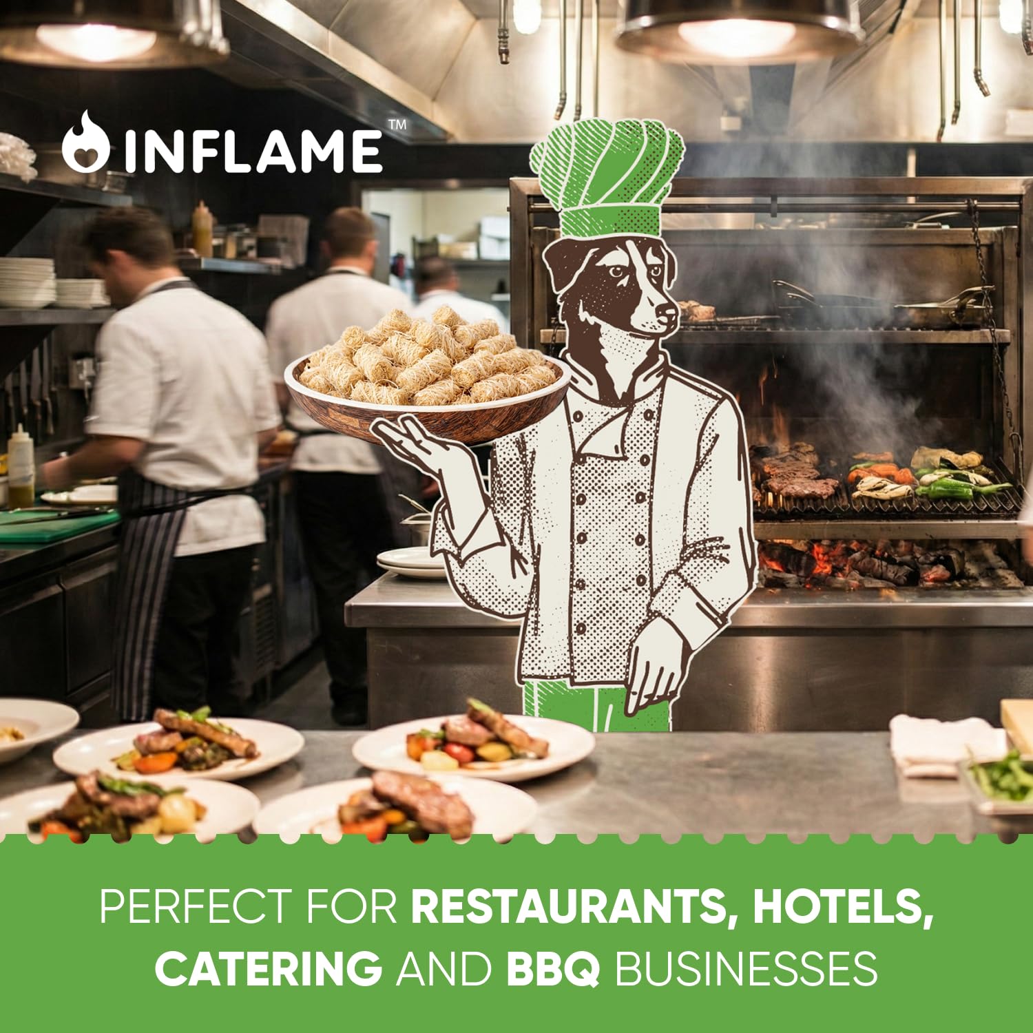 Inflame Fire Starters showing clean burn performance