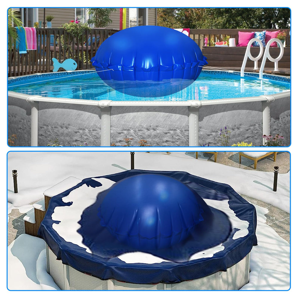 Inflatable pool pillow deflated and stored neatly