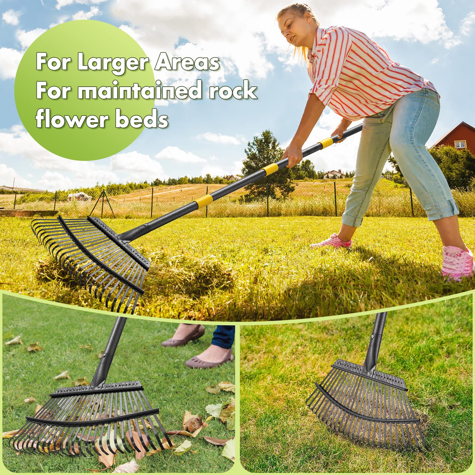 INFLATION Leaf Rake cleaning leaves on a lawn