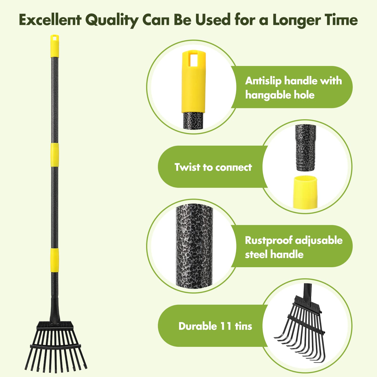 INFLATION Leaf Rake packed in a bag for easy transport