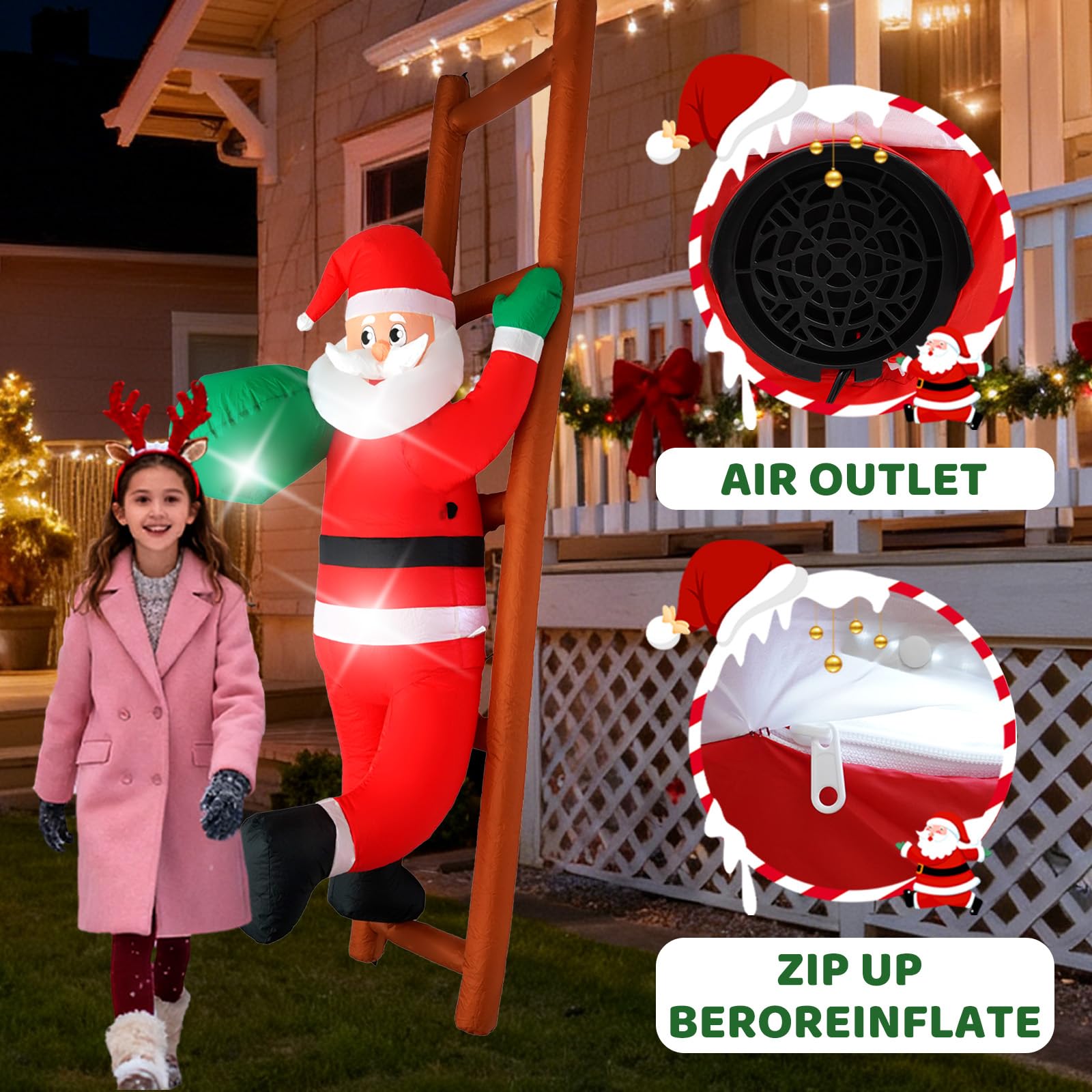 InfleasJoiy 8FT Santa Claus inflatable decoration packaging