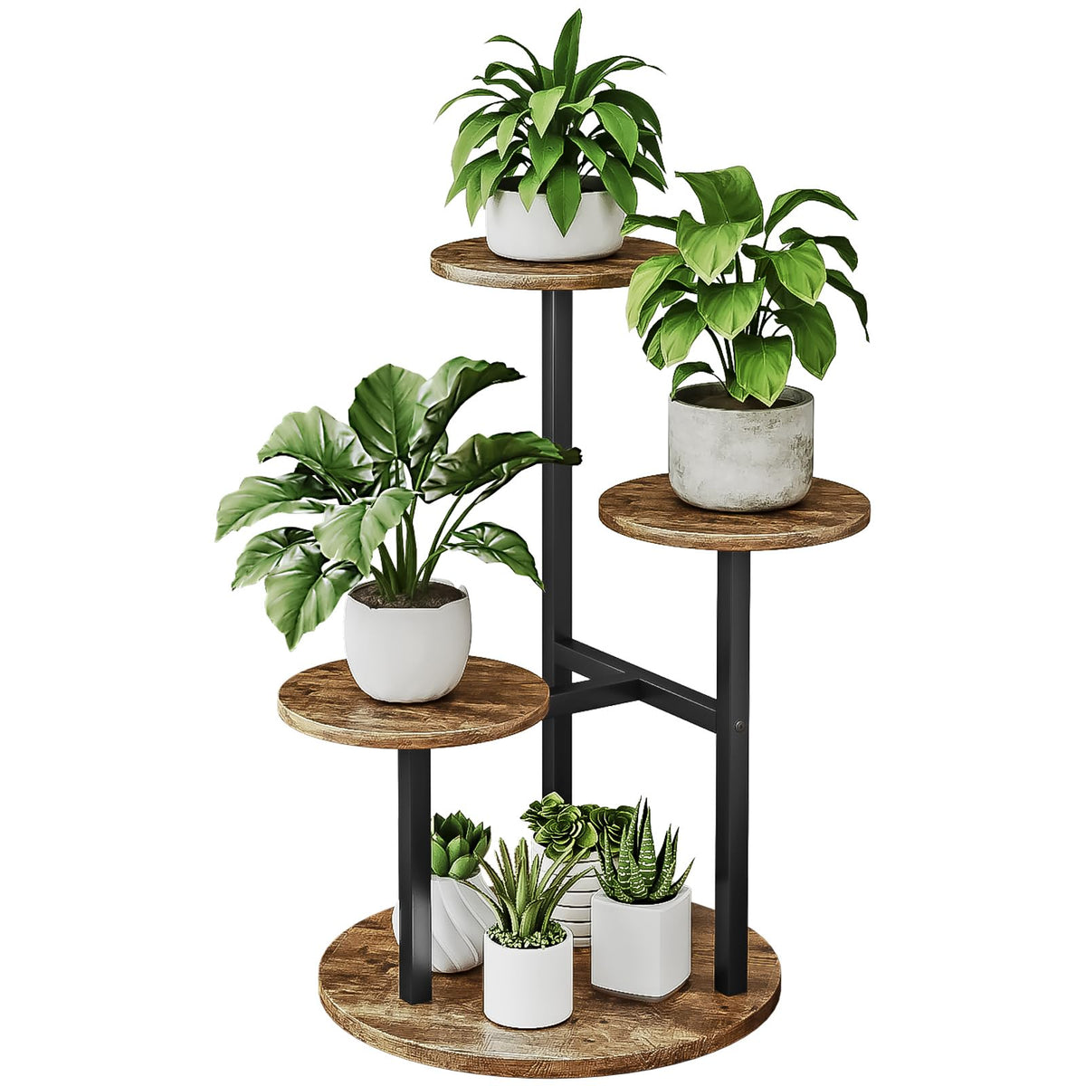 INGIORDAR 4 Tier Plant Stand indoor view with plants