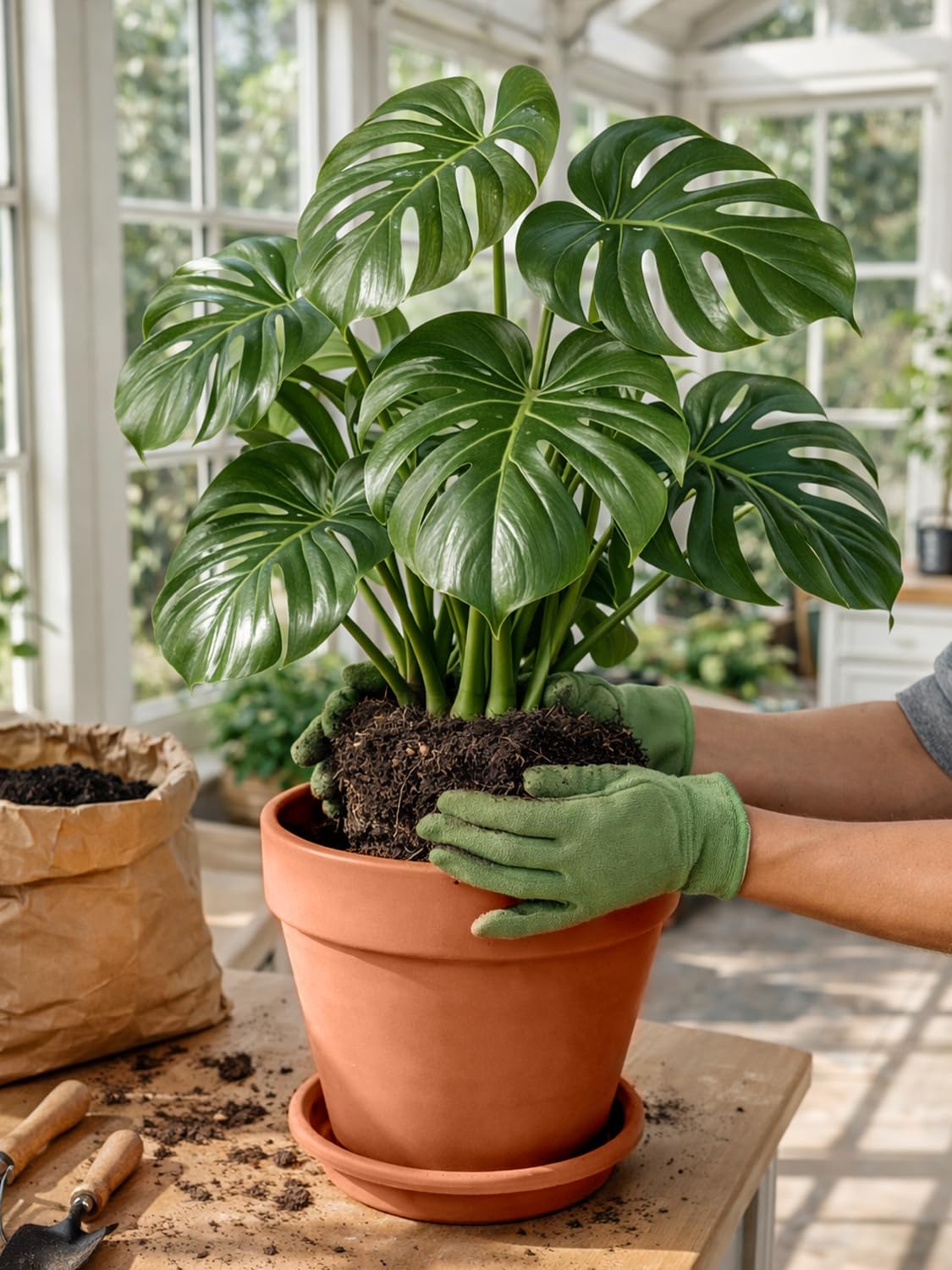 INGOFIN terracotta planter with saucer packaging