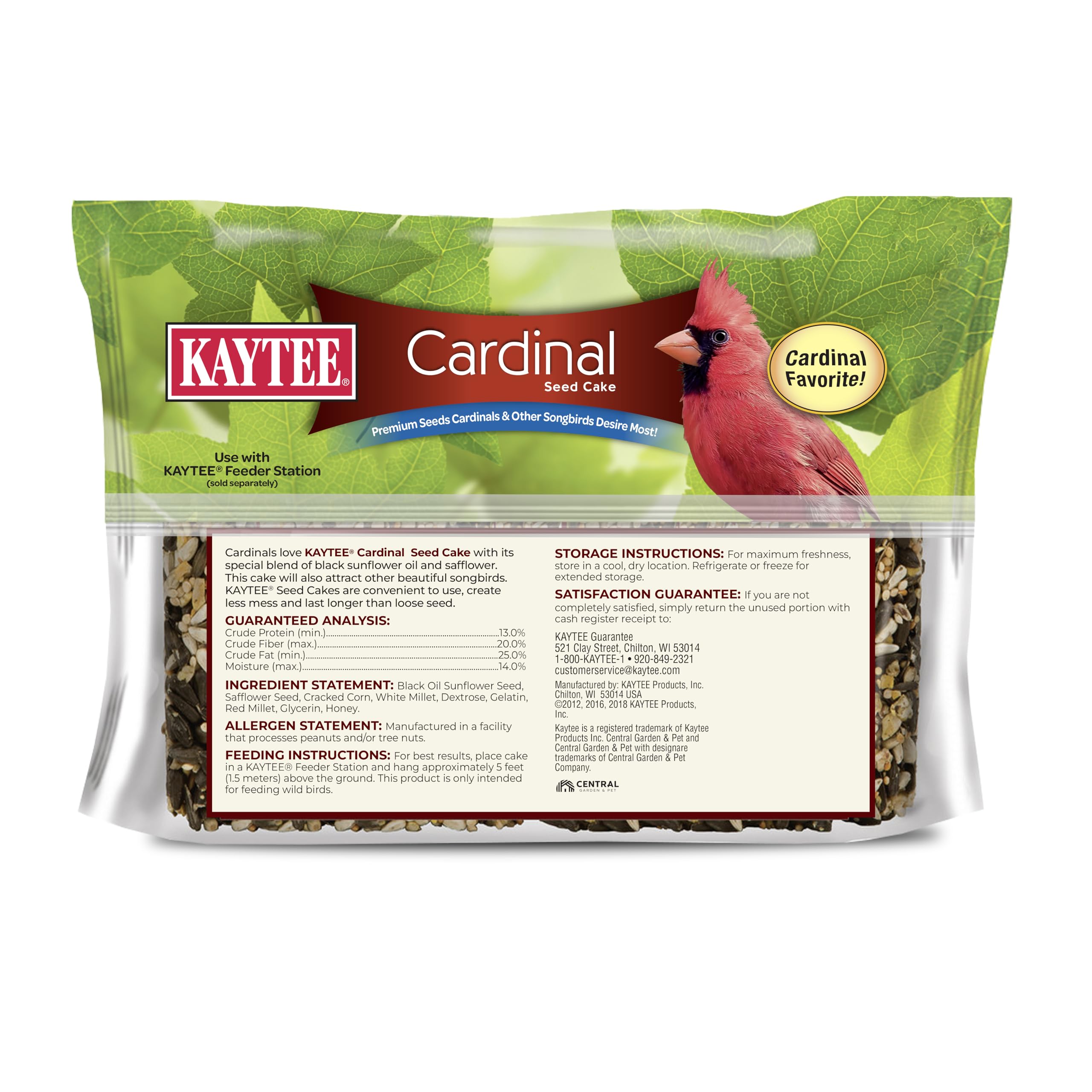 Ingredients list of Kaytee Cardinal Seed Cake