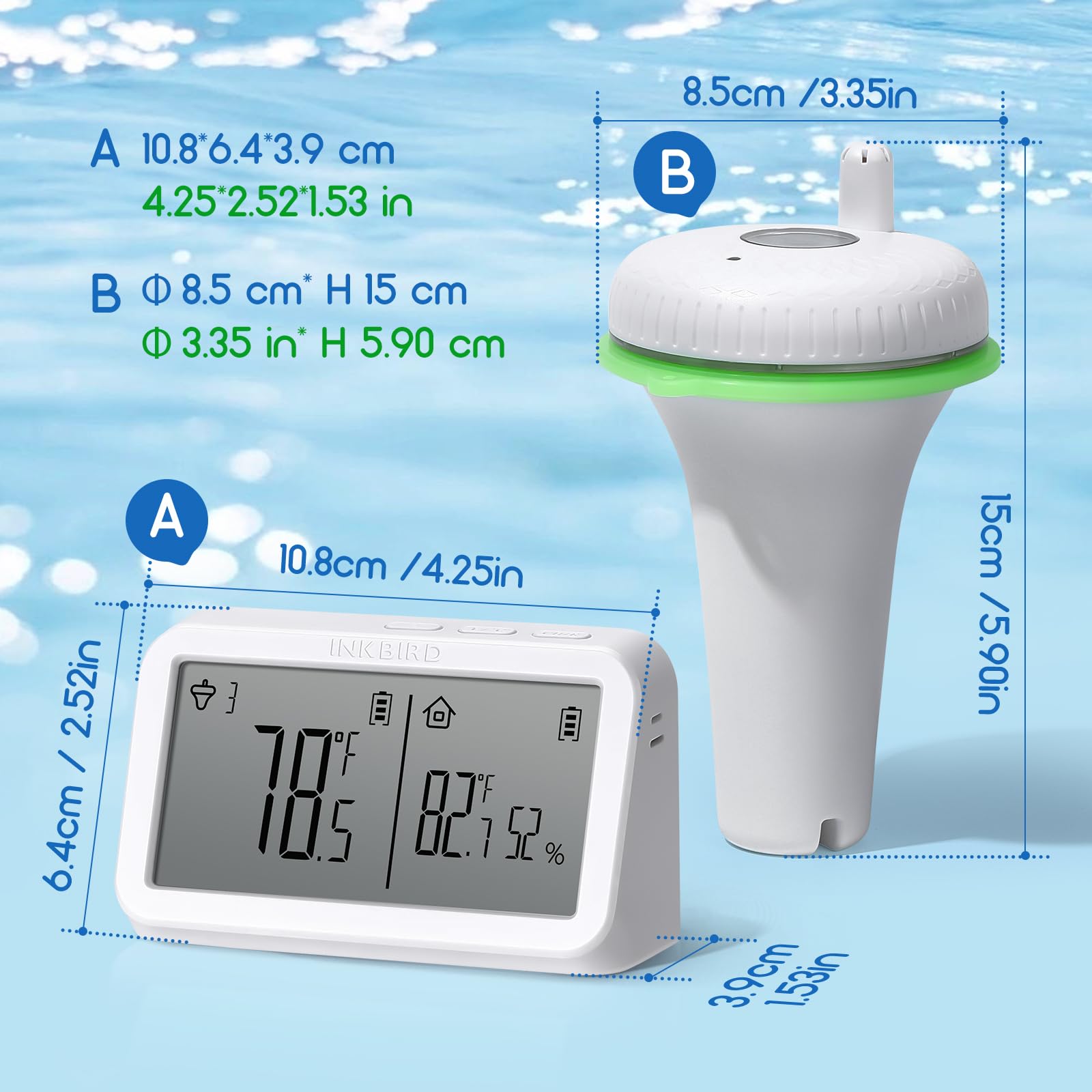 Inkbird thermometer monitor screen displaying outdoor temperature