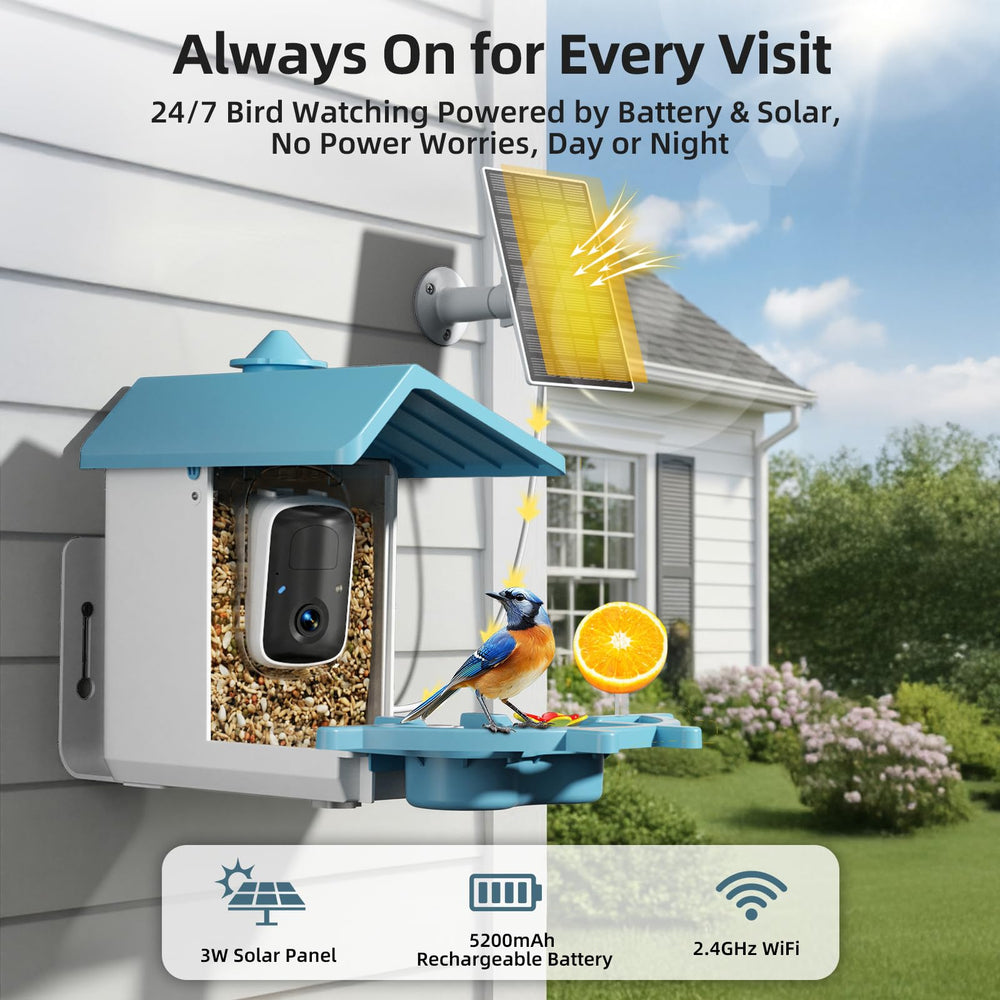 INKCKU Bird Feeder Camera setup in a garden